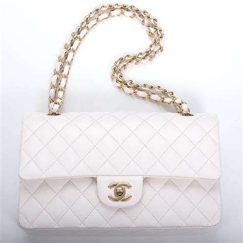 classic white chanel bag|classic Chanel bag price.